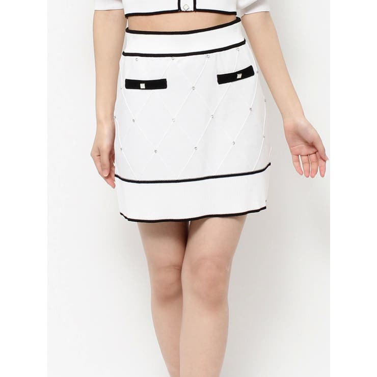 バイカラーストーンニットスカート（セットアップ可能） | EATME | 詳細画像39 