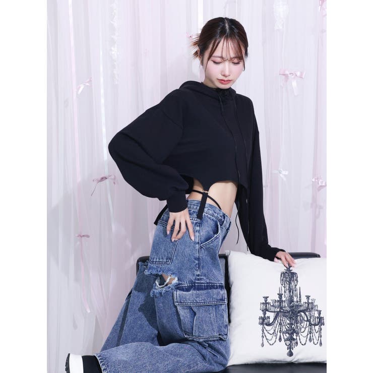 カットアウトデニムカーゴパンツ | EATME | 詳細画像13 