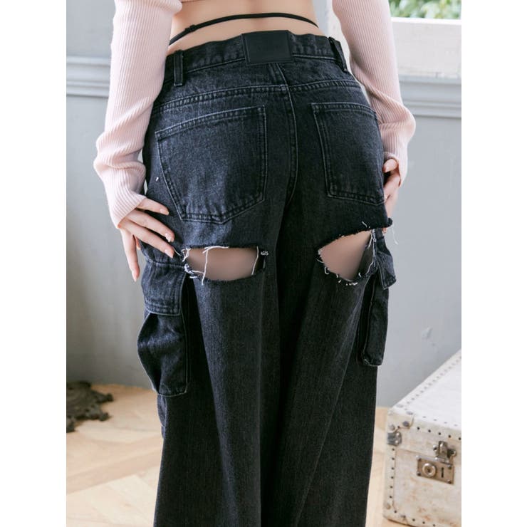 カットアウトデニムカーゴパンツ | EATME | 詳細画像17 