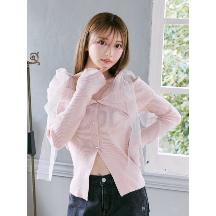 チュールリボンニットTOP[品番：MKSW0062307]｜EATME