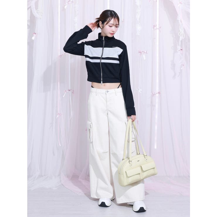 バイカラーラインジップスウェット（セットアップ可能） | EATME | 詳細画像14 