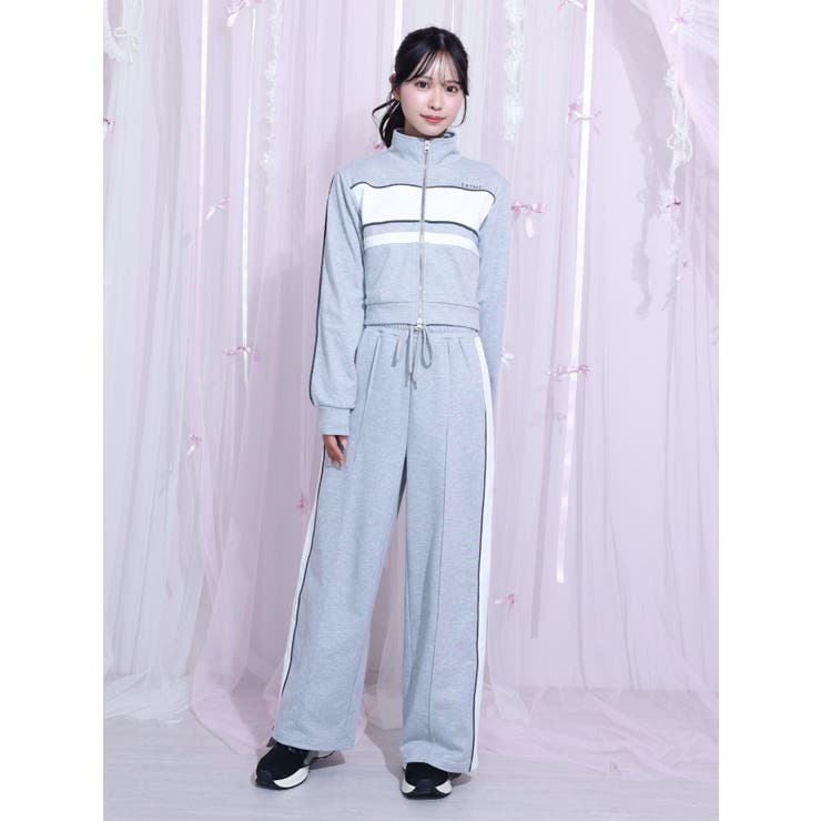 バイカラーラインジップスウェット（セットアップ可能） | EATME | 詳細画像21 