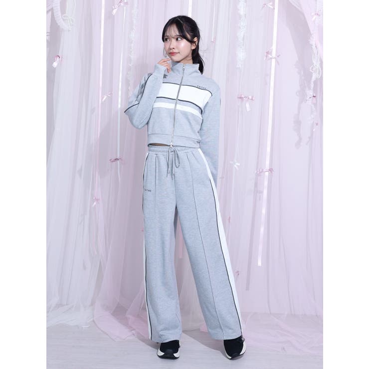 バイカラーラインジップスウェット（セットアップ可能） | EATME | 詳細画像22 