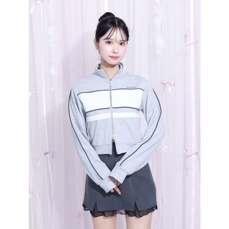 バイカラーラインジップスウェット（セットアップ可能） | EATME | 詳細画像27 