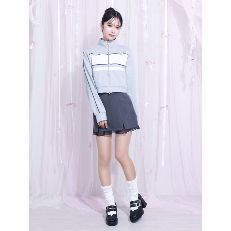 バイカラーラインジップスウェット（セットアップ可能） | EATME | 詳細画像29 