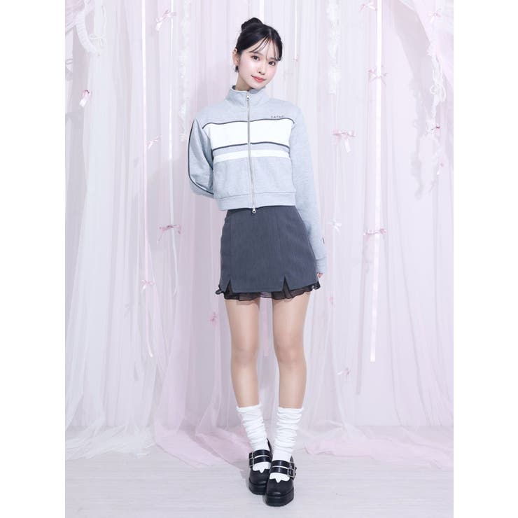 バイカラーラインジップスウェット（セットアップ可能） | EATME | 詳細画像30 