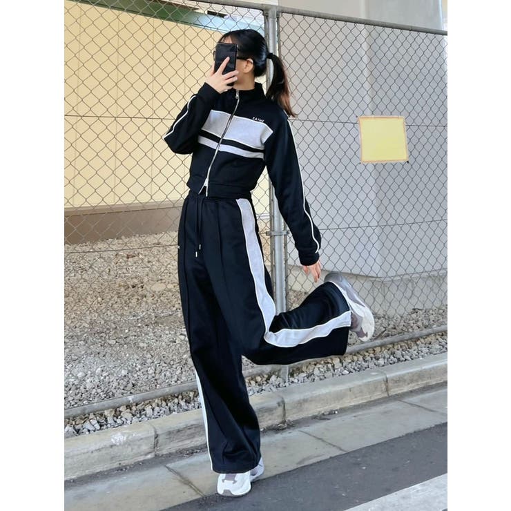 バイカラーラインジップスウェット（セットアップ可能） | EATME | 詳細画像41 