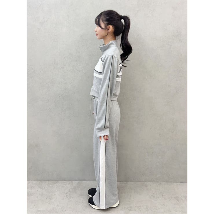 バイカラーラインジップスウェット（セットアップ可能）[品番