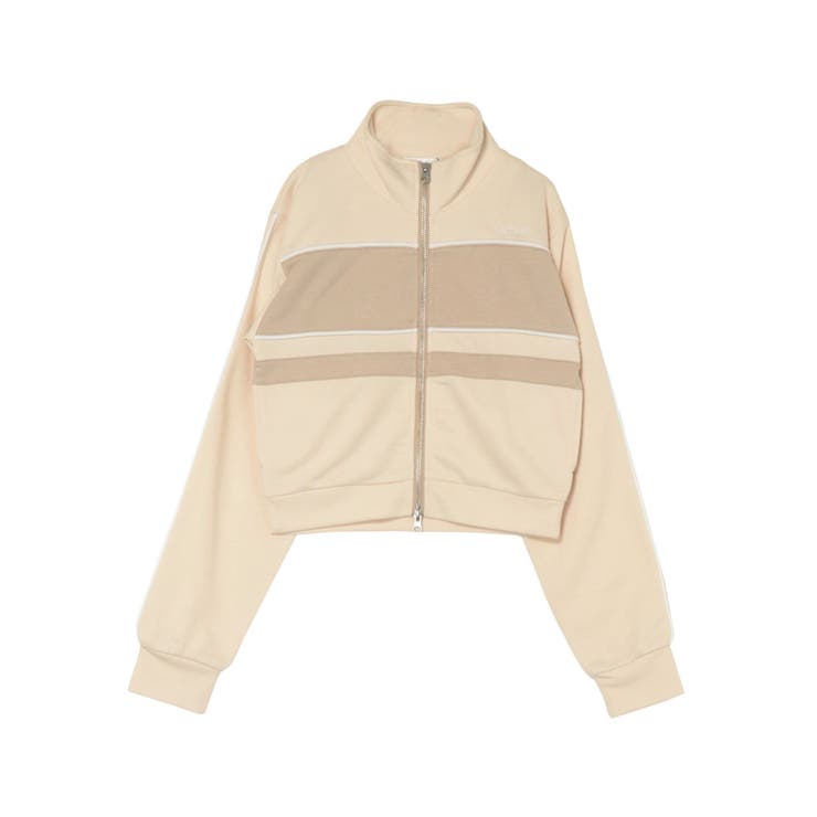 アイボリー | バイカラーラインジップスウェット（セットアップ可能） | EATME