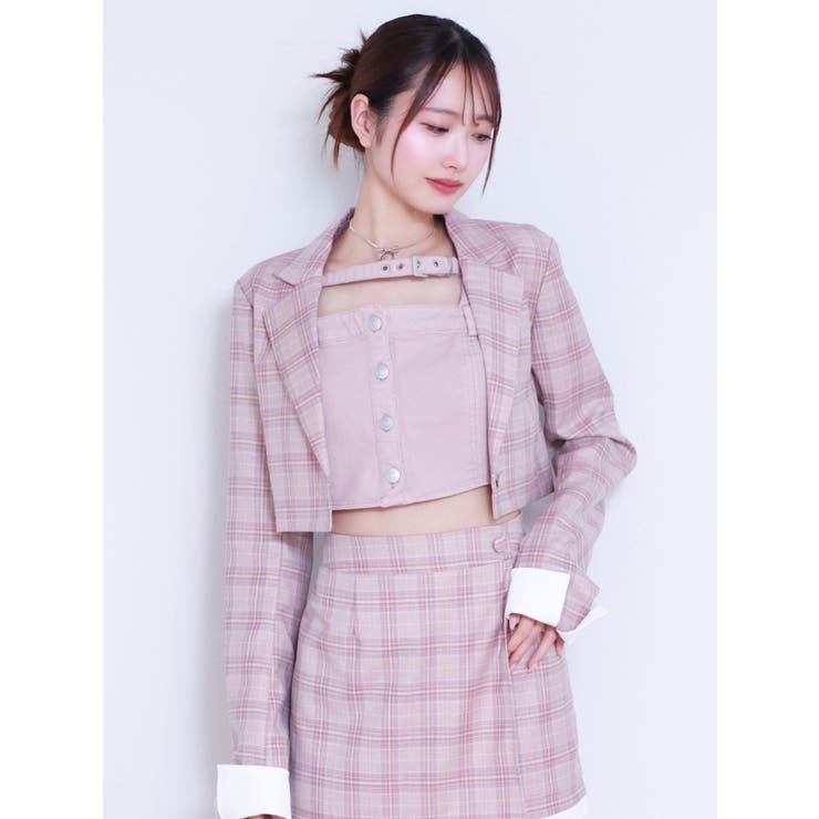 ピンク | レイヤードデザインジャケット（セットアップ可能） | EATME