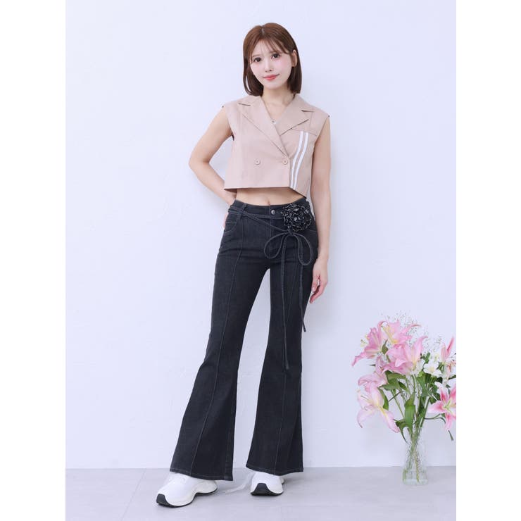 ラインショートベスト（セットアップ可能） | EATME | 詳細画像6 