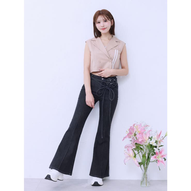 ラインショートベスト（セットアップ可能） | EATME | 詳細画像7 