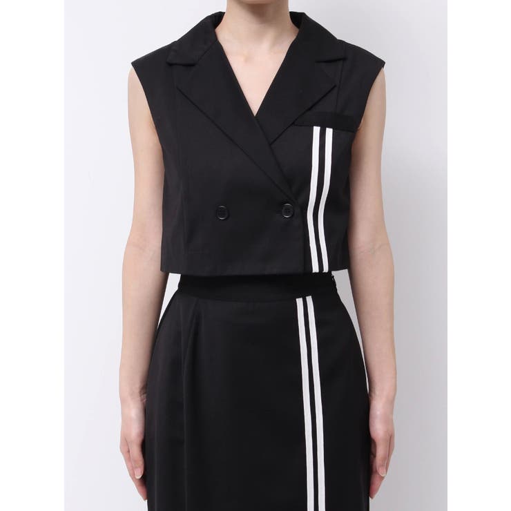 ラインショートベスト（セットアップ可能） | EATME | 詳細画像8 