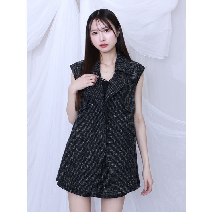 ツイードプリーツベスト&スカートSet | EATME | 詳細画像7 