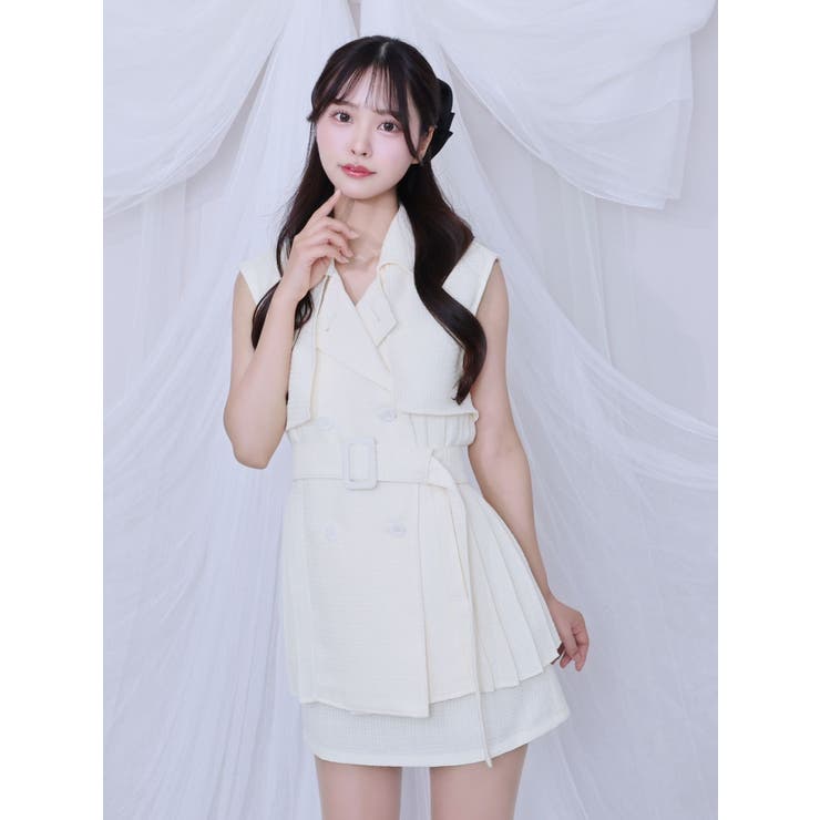 ツイードプリーツベスト&スカートSet | EATME | 詳細画像9 