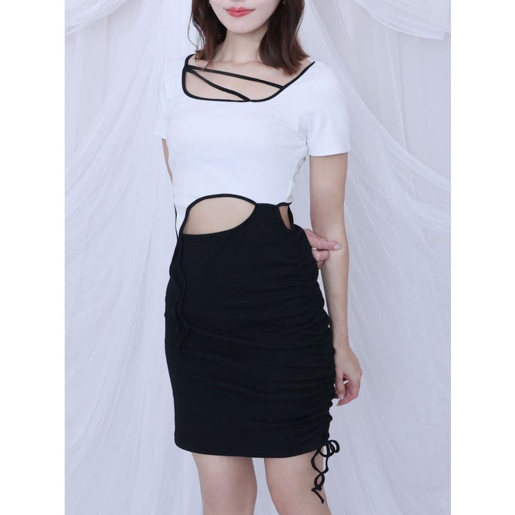 ホワイト | カットアウトカットワンピース | EATME