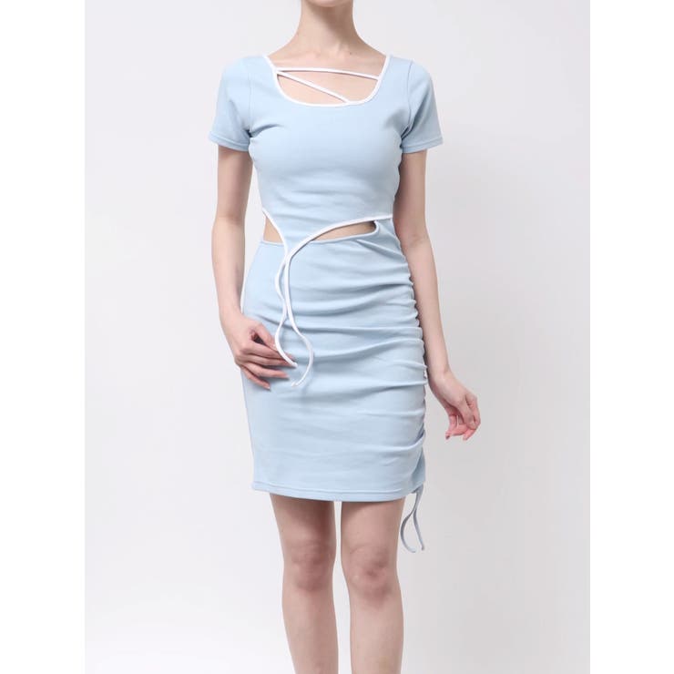 ブルー | カットアウトカットワンピース | EATME