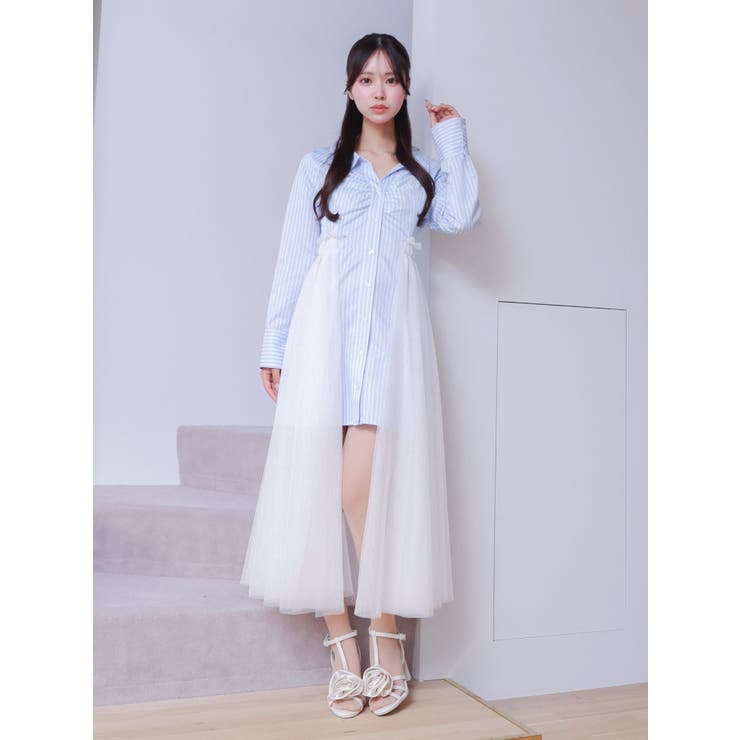 チュールドッキングシャツワンピース | EATME | 詳細画像4 