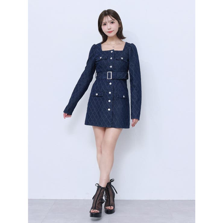 【美品】eatme ダイヤジャガードデニムワンピース ダイヤジャガードデニムワンピース[品番：MKSW0063248]｜EATME