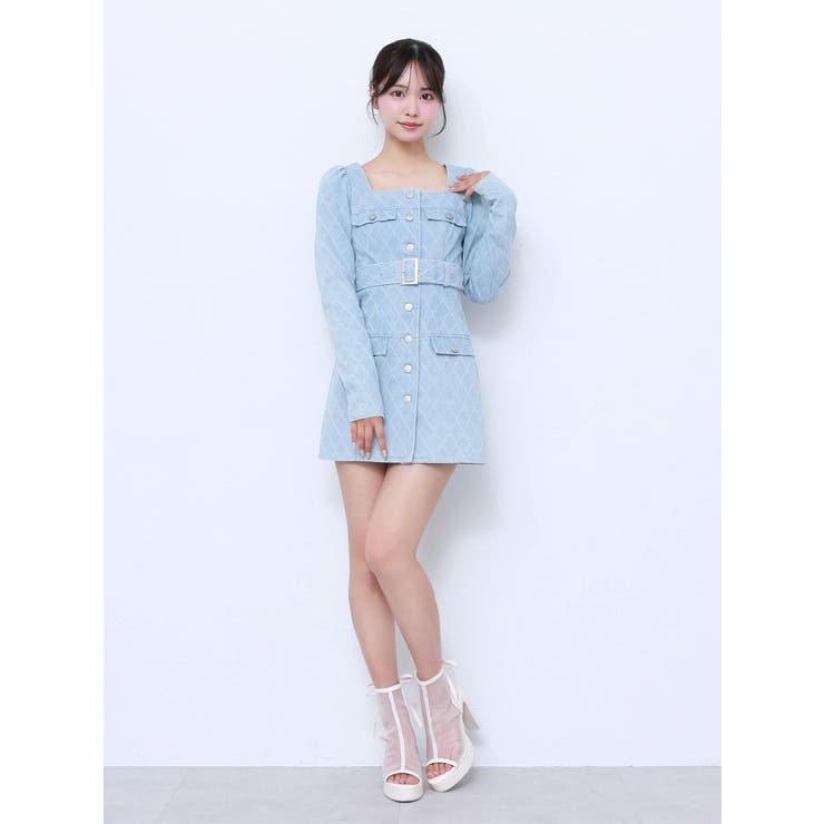 【美品】eatme ダイヤジャガードデニムワンピース ダイヤジャガードデニムワンピース[品番：MKSW0063248]｜EATME