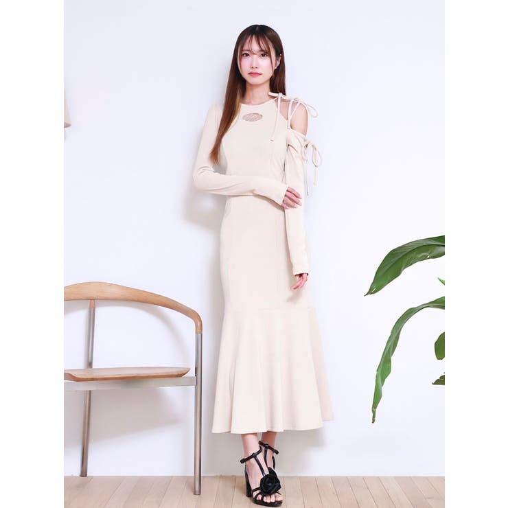 アイボリー | リボンカットアウトマーメイドワンピース | EATME