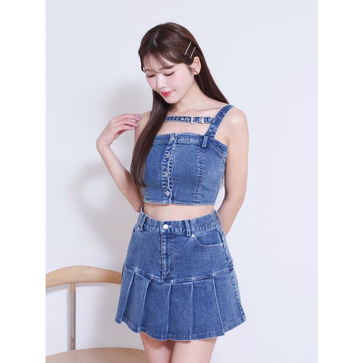 ベルトデニムビスチェ（セットアップ可能） | EATME | 詳細画像9 