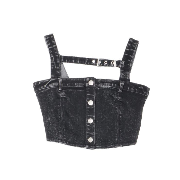 ブラック | ベルトデニムビスチェ（セットアップ可能） | EATME