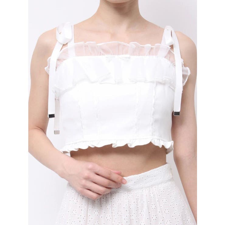 オフホワイト | ショルダーリボンベアビスチェ | EATME