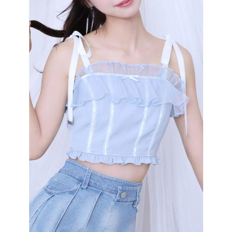 ブルー | ショルダーリボンベアビスチェ | EATME