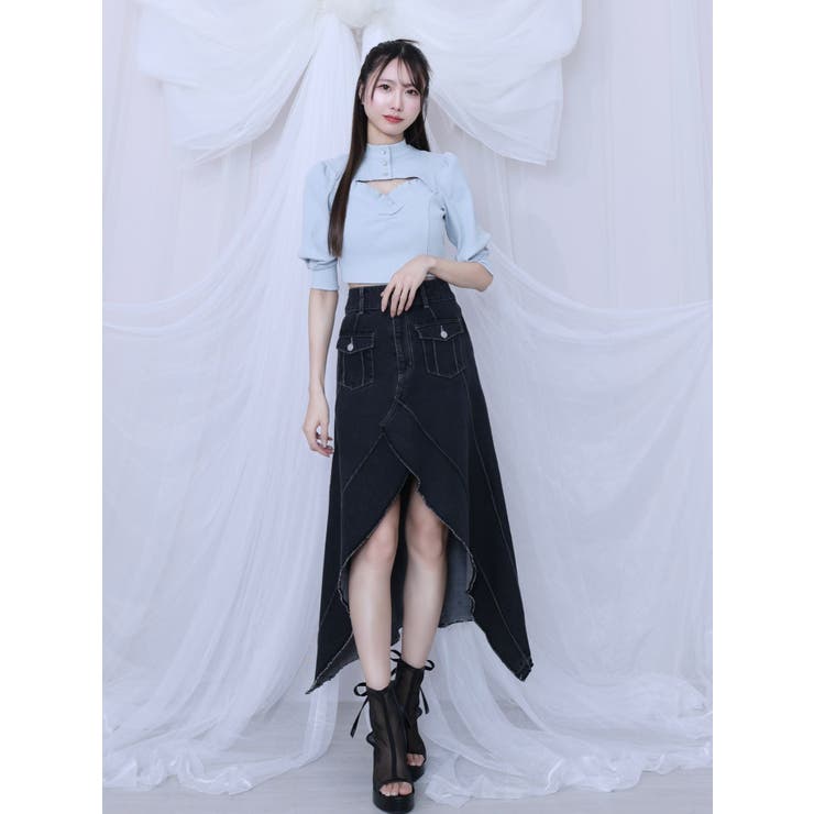 FRONTスリットロングデニムスカート | EATME | 詳細画像9 