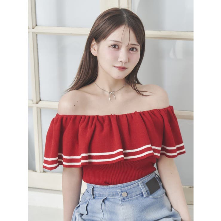 オフショルダーニットTOP[品番：MKSW0063838]｜EATME