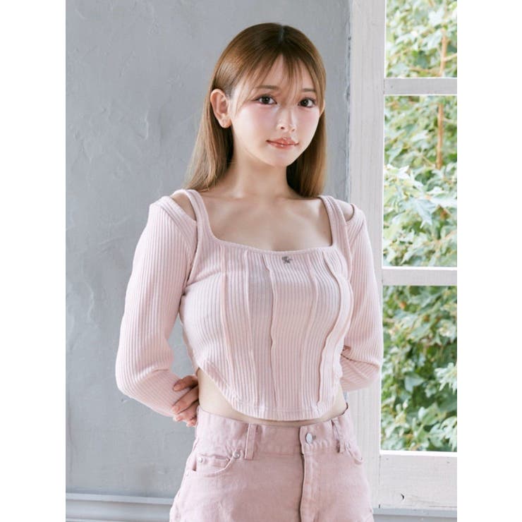 EATME イートミー 新品タグ付き カットアウトショルダーリブTOP カットアウトショルダーリブTOP[品番：MKSW0062727]｜EATME