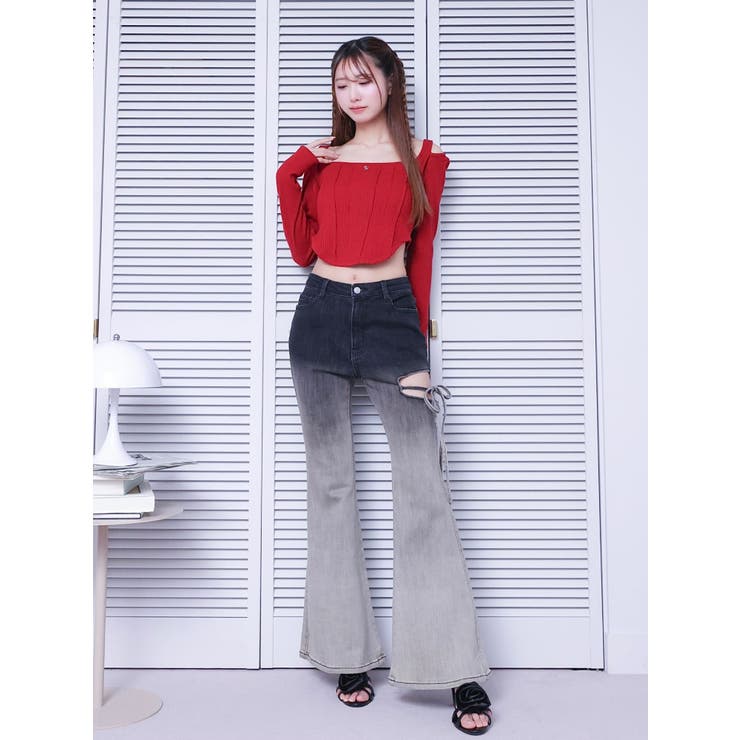 EATME イートミー 新品タグ付き カットアウトショルダーリブTOP セール】カットアウトショルダーリブTOP（Tシャツ/カットソー