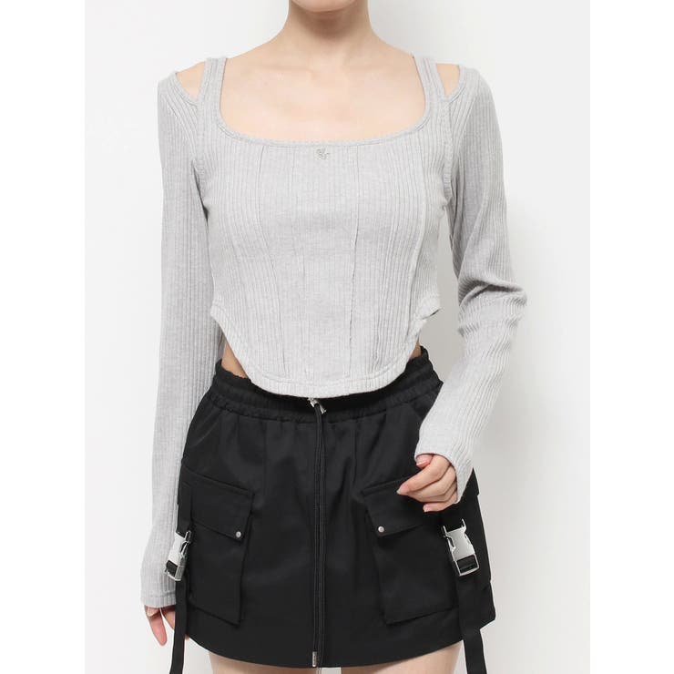EATME イートミー 新品タグ付き カットアウトショルダーリブTOP カットアウトショルダーリブTOP[品番：MKSW0062727]｜EATME
