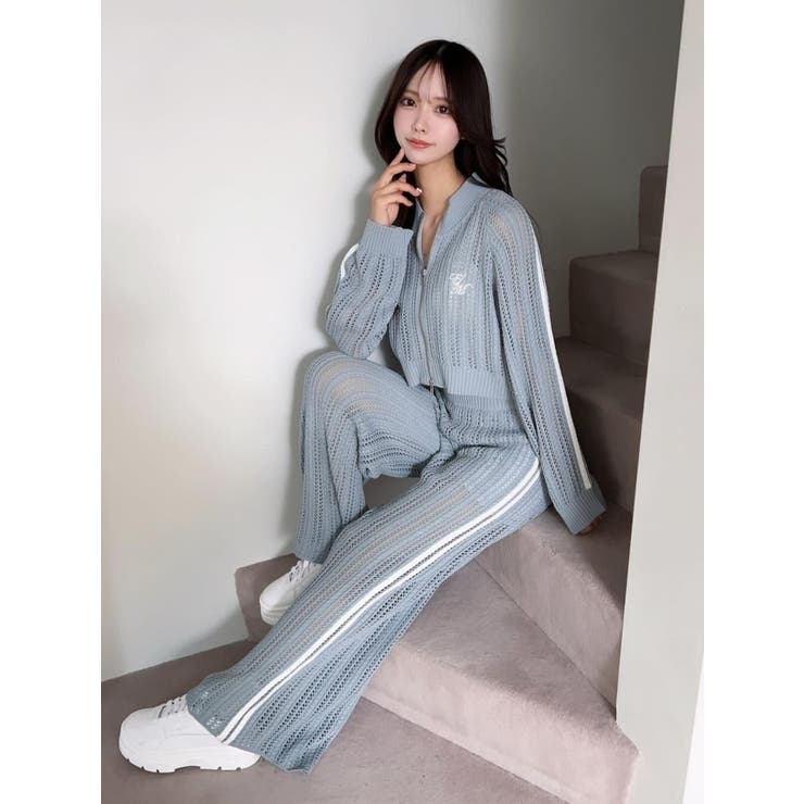 透かし編みラインニット（セットアップ可能） | EATME | 詳細画像14 