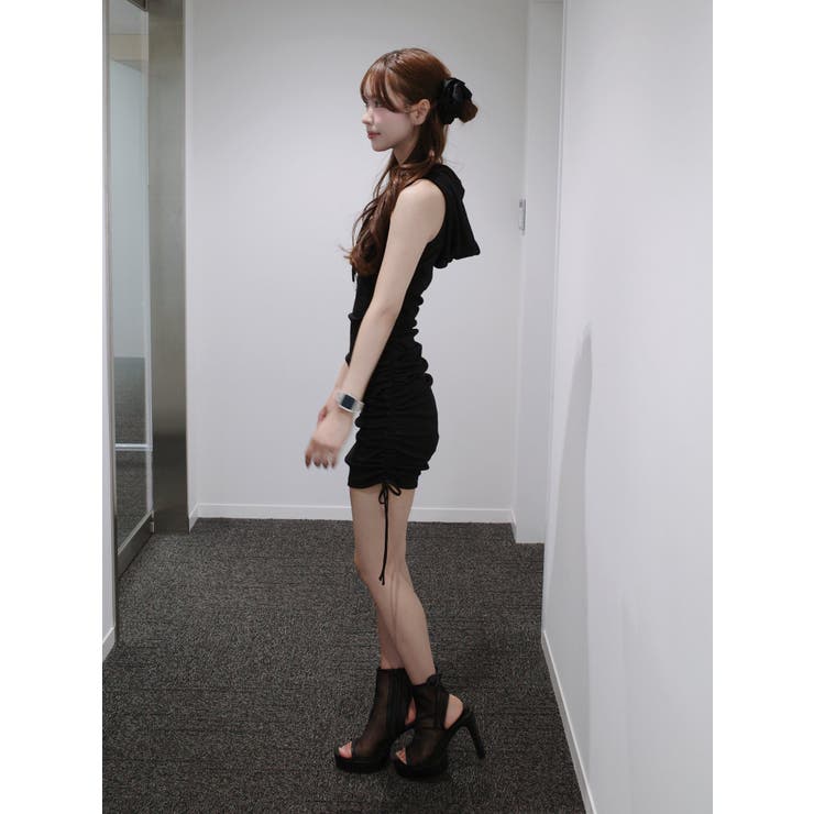 フードシャーリングタイトミニワンピース | EATME | 詳細画像4 