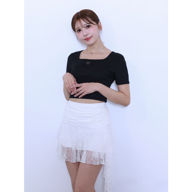 レースアシンメトリースカート | EATME | 詳細画像12 