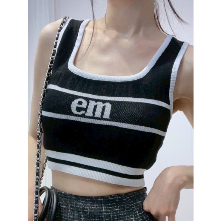 ブラック | EMロゴジャガードニットTOP | EATME