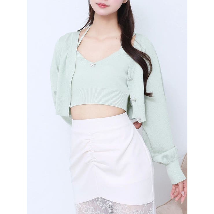 グリーン | リボンボタンデザインアンサンブル | EATME