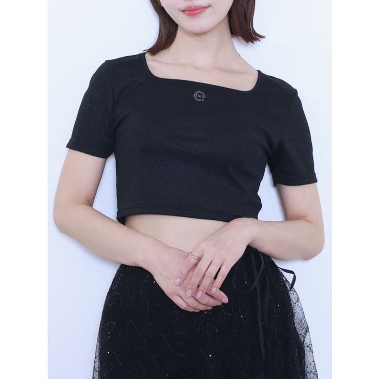 ラインストーンロゴTシャツ | EATME | 詳細画像1 