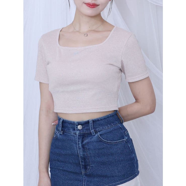 ピンク | ラインストーンロゴTシャツ | EATME