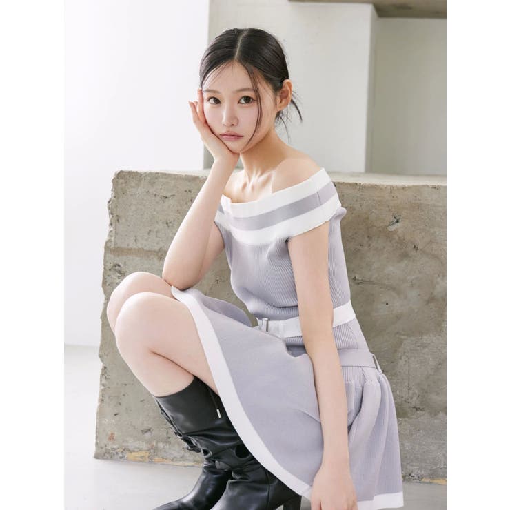 ダブルベルトオフショルニットワンピース | EATME | 詳細画像16 