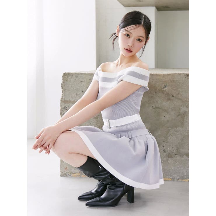 ダブルベルトオフショルニットワンピース | EATME | 詳細画像18 