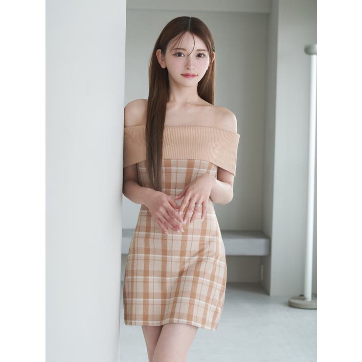 Backカットアウトチェックワンピース | EATME | 詳細画像2 