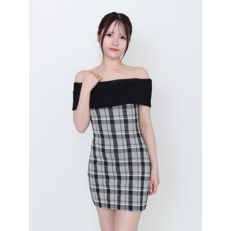 Backカットアウトチェックワンピース | EATME | 詳細画像5 