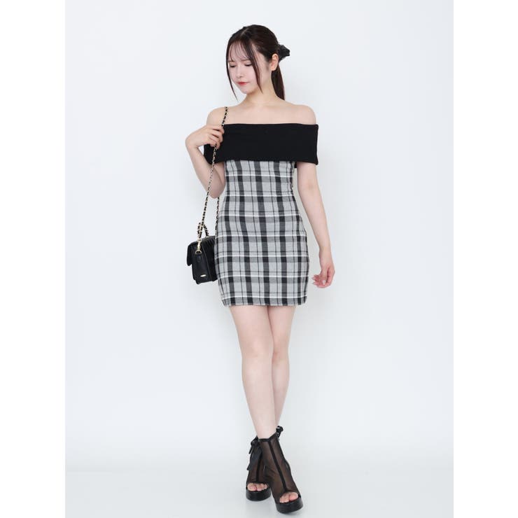 Backカットアウトチェックワンピース | EATME | 詳細画像7 