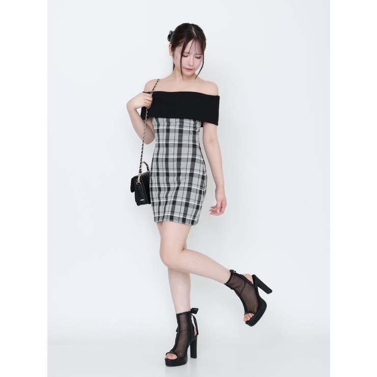 Backカットアウトチェックワンピース | EATME | 詳細画像8 