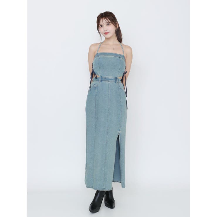 サイドレースアップデニムワンピース | EATME | 詳細画像2 