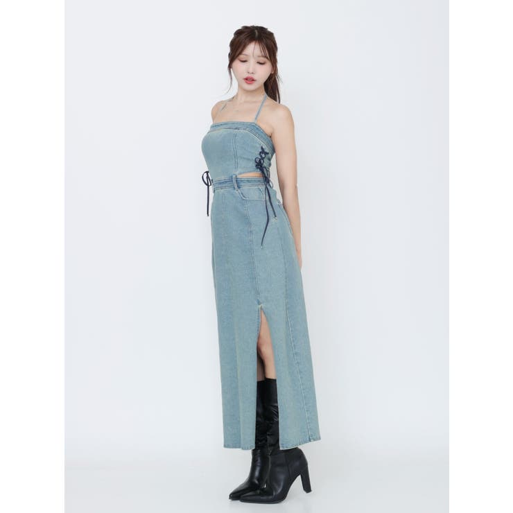 サイドレースアップデニムワンピース | EATME | 詳細画像3 