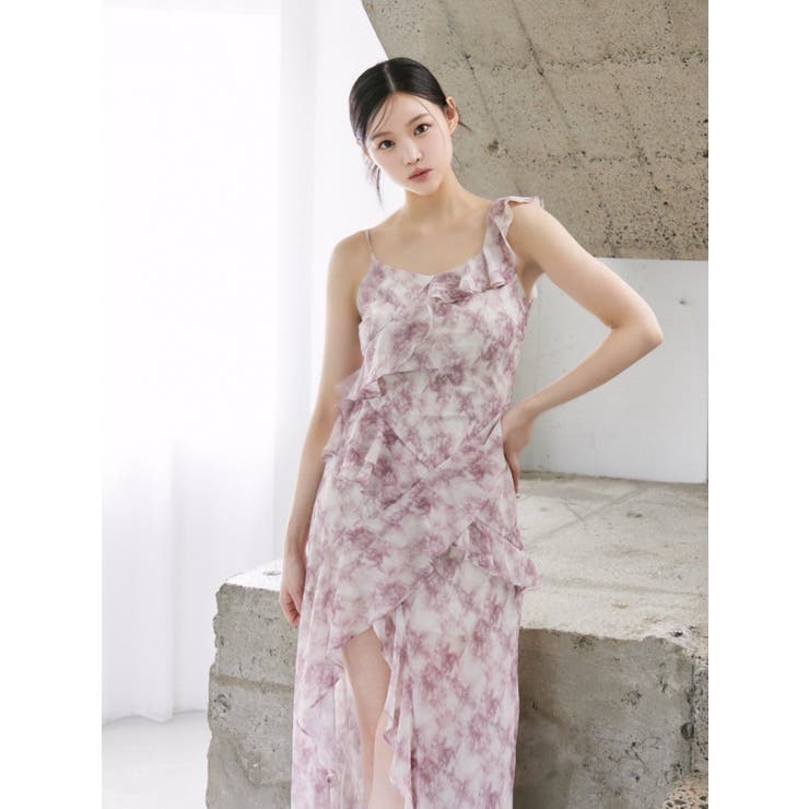 ラッフルアシンメトリータイダイプリントワンピース | EATME | 詳細画像3 